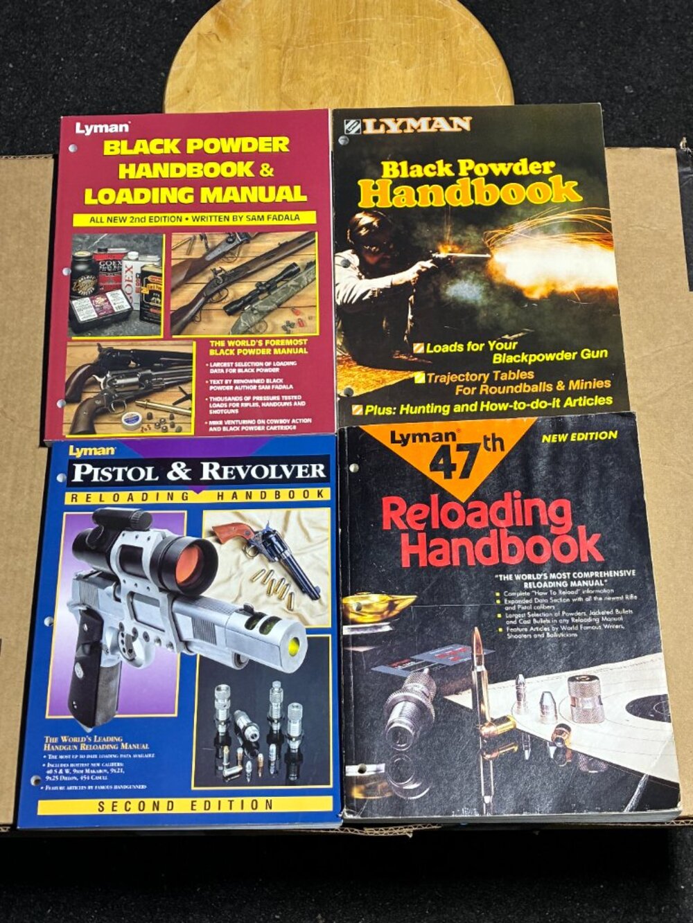 Lot of 4 Vintage Lyman Reloading Handbooks Black Powder 2nd Ed, 47th Ed, Pistol